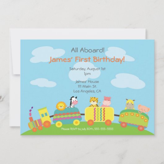 Invitation à la fête d'anniversaire du train pour (Devant)