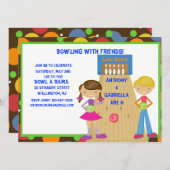 Invitation à la fête d'anniversaire du Twin Bowlin (Devant / Derrière)