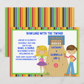 Invitation à la fête d'anniversaire du Twin Bowlin (Devant / Derrière)
