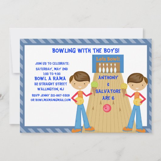 Invitation à la fête d'anniversaire du Twin Boys B (Devant)