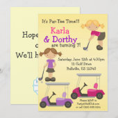 Invitation à la fête d'anniversaire du Twin Girl G (Devant / Derrière)