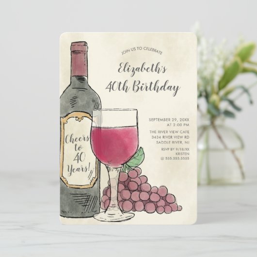 Invitation à la fête d'anniversaire du vin (Debout devant)