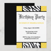 Invitation à la fête d'anniversaire du Zebra de Ye (Devant / Derrière)