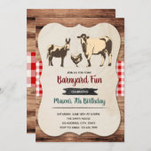 Invitation à la fête d'anniversaire du zoo (Devant / Derrière)