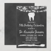 Invitation à la fête d'anniversaire d'un dentiste  (Devant / Derrière)