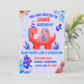 Invitation à la fête d'anniversaire d'un dinosaure (Debout devant)
