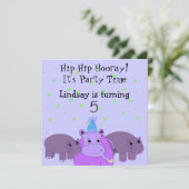Invitation à la fête d'anniversaire d'un hippopota (Debout devant)