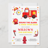 Invitation à la fête d'anniversaire d'un pompier (Devant)
