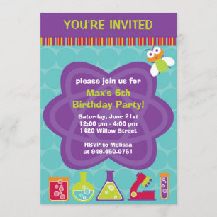 Invitation à la fête d'anniversaire d'un scientifi