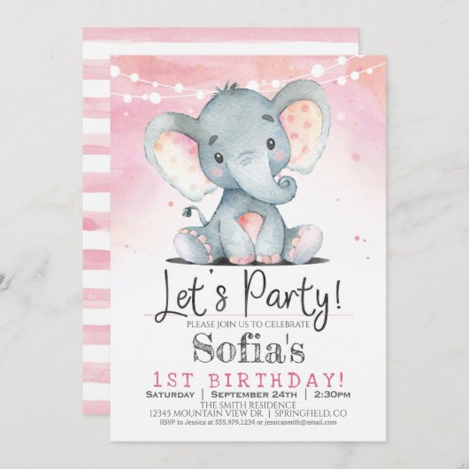 Invitation à la fête d'anniversaire d'une fille d'