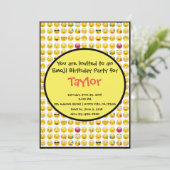 Invitation à la fête d'anniversaire Emoji (Debout devant)