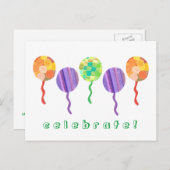 Invitation à la fête d'anniversaire en ballon arc- (Devant / Derrière)