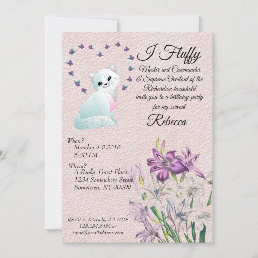 Invitation à la fête d'anniversaire faite par un c (Devant)