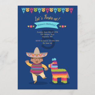 Invitation à la fête d'anniversaire Fiesta Boy