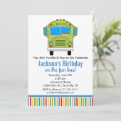 Invitation à la fête d'anniversaire Fun Tumble Bus (Debout devant)