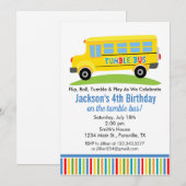 Invitation à la fête d'anniversaire Fun Tumble Bus (Devant / Derrière)