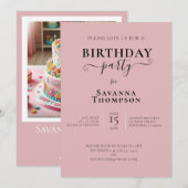 INVITATION À LA FÊTE D'ANNIVERSAIRE GÂTEAU DÉCORAT (Devant / Derrière)