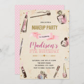 Invitation à la fête d'anniversaire Glamor (Devant / Derrière)