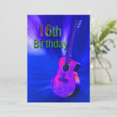 Invitation à la fête d'anniversaire, Guitare, Neon (Debout devant)