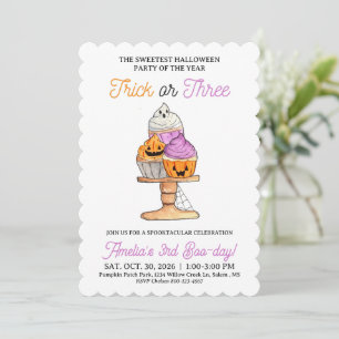 Invitation à la fête d'anniversaire Halloween Tric