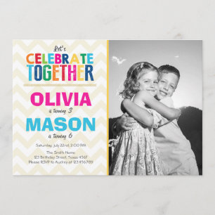 Invitation à la fête d'anniversaire jumelle