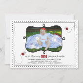 Invitation à la fête d'anniversaire Lady Bug First (Devant)