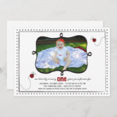 Invitation à la fête d'anniversaire Lady Bug First (Devant / Derrière)