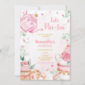 Invitation à la fête d'anniversaire Let's Par-tea (Devant)