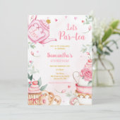 Invitation à la fête d'anniversaire Let's Par-tea (Debout devant)