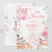 Invitation à la fête d'anniversaire Let's Par-tea (Devant / Derrière)