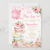 Invitation à la fête d'anniversaire Let's Par-tea (Devant)