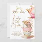Invitation à la fête d'anniversaire Let's Par-Tea (Devant)