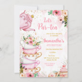 Invitation à la fête d'anniversaire Let's Par-tea (Devant)