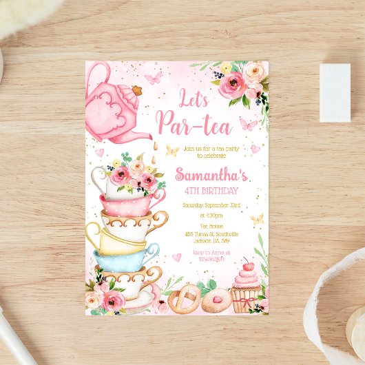 Invitation à la fête d'anniversaire Let's Par-tea