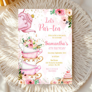 Invitation à la fête d'anniversaire Let's Par-tea