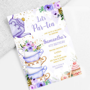 Invitation à la fête d'anniversaire Let's Par-tea