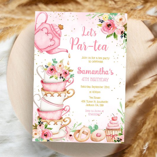 Invitation à la fête d'anniversaire Let's Par-tea