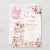 Invitation à la fête d'anniversaire Let's Par-tea (Devant)