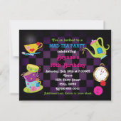 Invitation à la fête d'anniversaire MAD TEA PARTY (Dos)
