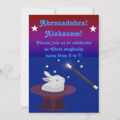 Invitation à la fête d'anniversaire Magic Magicien (Dos)