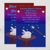 Invitation à la fête d'anniversaire Magic Magicien (Devant / Derrière)