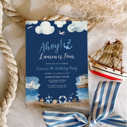 Invitation à la fête d'anniversaire nautique de la