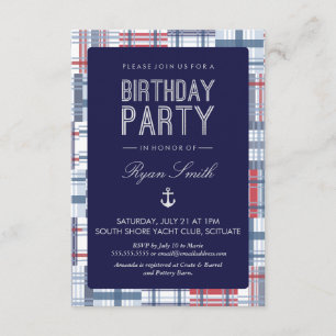 Invitation à la fête d'anniversaire - Nautique, ét