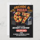 Invitation à la fête d'anniversaire Neon Arcade et (Devant)