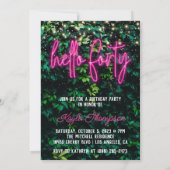 Invitation à la fête d'anniversaire Neon Hello For (Dos)
