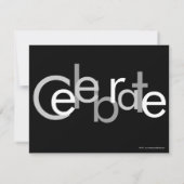 Invitation à la fête d'anniversaire Noir et blanc (Dos)