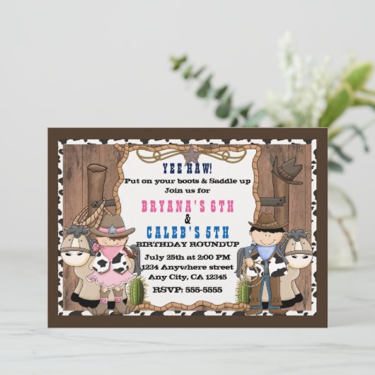 Invitation à la fête d'anniversaire occidentale de (Debout devant)