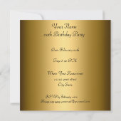 Invitation à la fête d'anniversaire Or Noir Rouge (Dos)