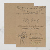 Invitation à la fête d'anniversaire | Papier kraft (Devant / Derrière)