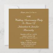 Invitation à la fête d'anniversaire Papillon d'Or (Dos)